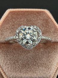 Brand New Moissanite Ring With GRA Certificate  Solid 925 Sterling Silver, 18K Gold Plated, 1 CT, Size 8