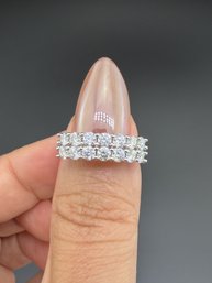 Brand New Moissanite Ring With GRA Certificate  Solid 925 Sterling Silver, 18K Gold Plated,  Size 7.5, 1.4 CT