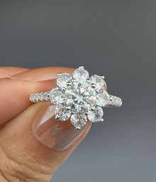 Brand New Moissanite Ring With GRA Certificate  Solid 925 Sterling Silver, 18K Gold Plated, Size 9 ,Total 4 CT