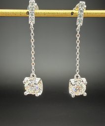 Brand New Moissanite Earrings With GRA Certificate  Solid 925 Sterling Silver, 18K Gold Plated, 1 CT