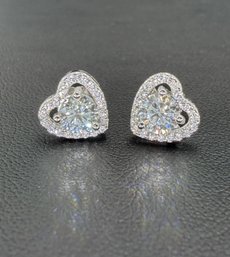 Brand New Moissanite Earrings With GRA Certificate  Solid 925 Sterling Silver, 18K Gold Plated, Total 3 CT