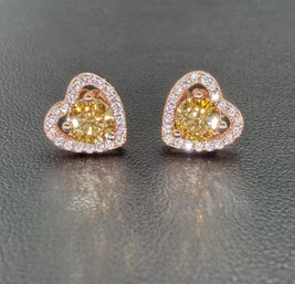 Brand New Moissanite Earrings With GRA Certificate  Solid 925 Sterling Silver, 18K Gold Plated, 3 CT Total