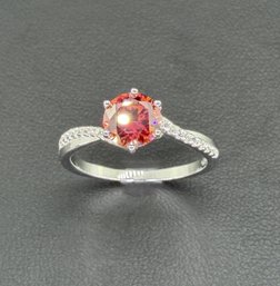 Brand New Red Moissanite Ring With GRA Certificate  Solid 925 Sterling Silver, 18K Gold Plated, 1 CT , Size 8