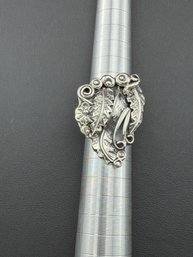 Collectable Signed Zuni Artist, Henry Yawakia HBY Designer 925 Sterling Silver Leaves Ring- Brand New
