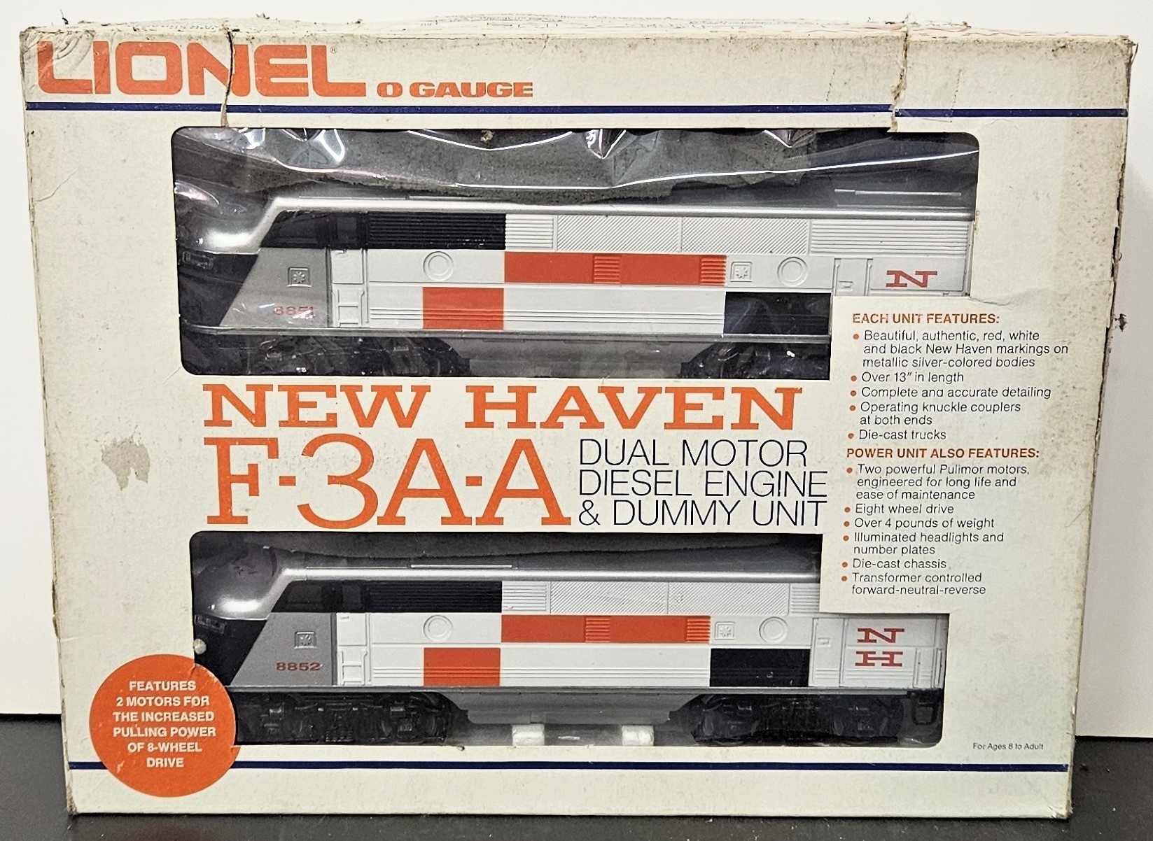 Lionel Electric Trains New Haven F-3A-a Dual Motor With Dummy Unit New ...