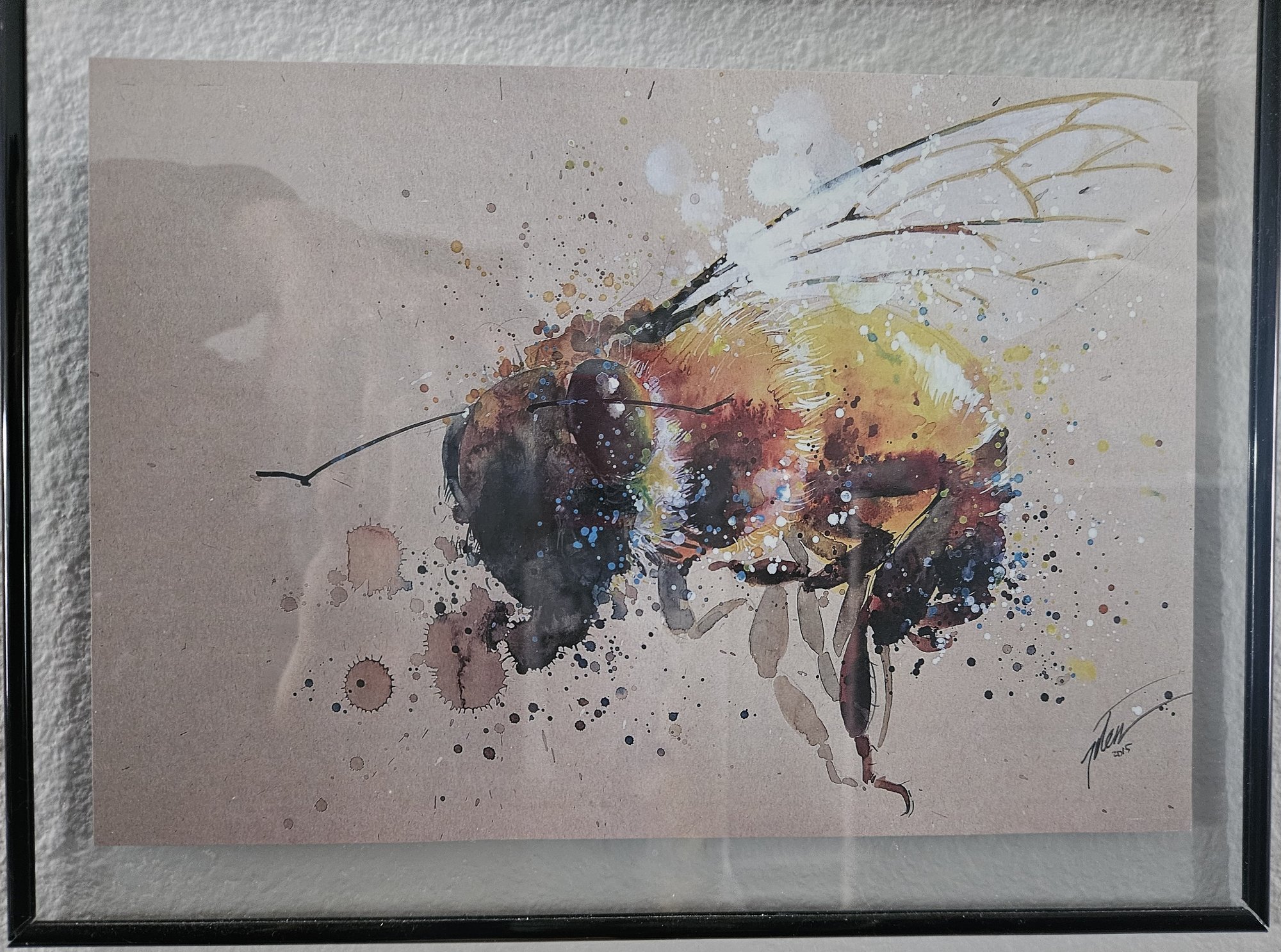 Watercolor Of Bee Signed By Artist - (D) #46521 | Auctionninja.com