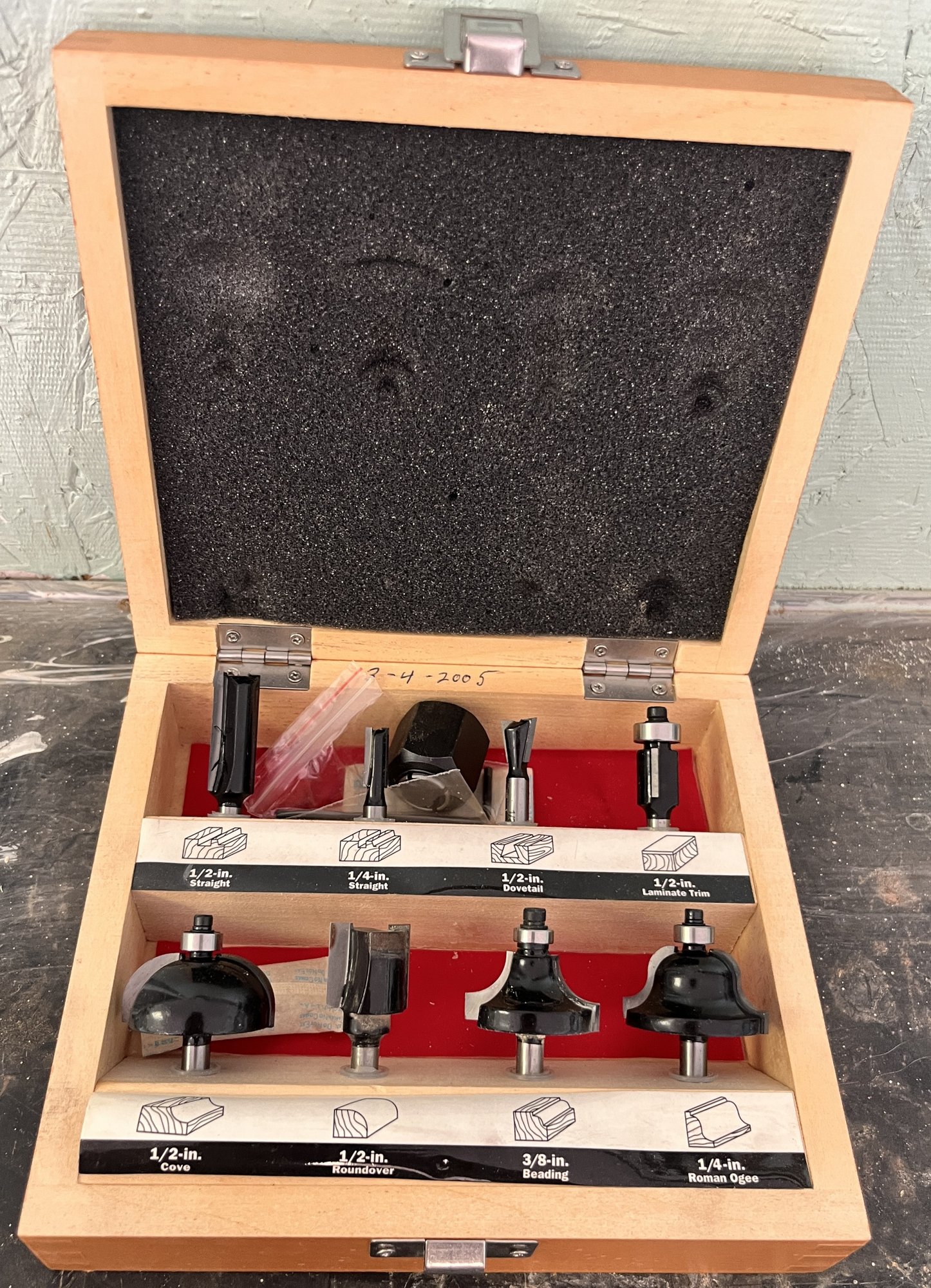 Craftsman 9 Piece Router Bit Set In Wood Case - (s1) #36433 ...