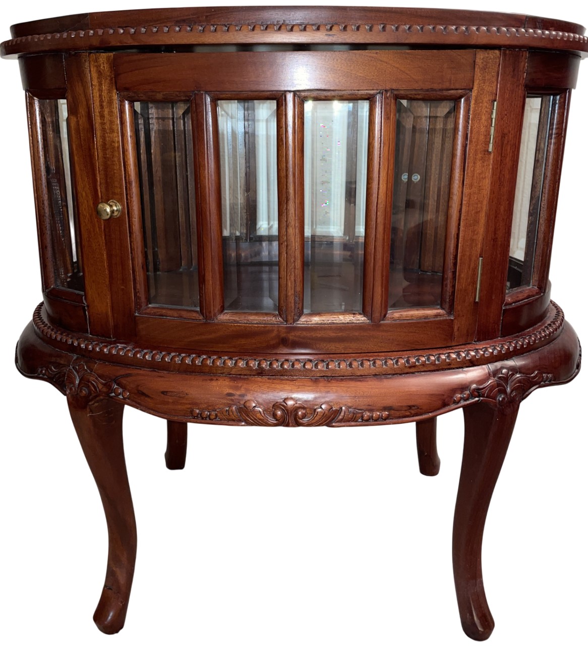 Vintage Georgian Style Mahogany Table Curio Display Cabinet With ...