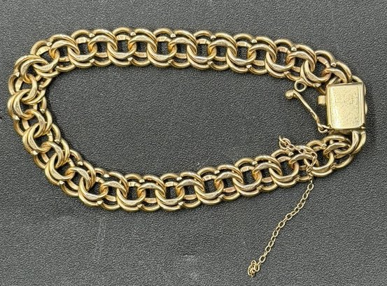 Vintage 14k Gold Double Link Charm Bracelet - 23.87 GRAMS #59997 ...