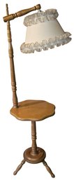 Vintage Wooden Floor Lamp With Movable Wooden Arm - (BT)