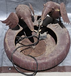 Park Hill Collection Rustic Metal Folk Art Crow Fountain - (R21)(G)