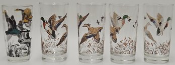 Vintage Libby Tumblers With Duck Hunting Theme (R154) (DR2)
