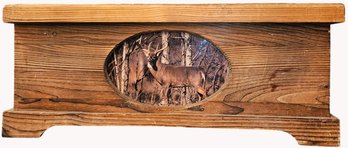 Elk Themed Wooden Storage Chest (R174) (BT)