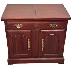 Vintage Harden Traditional Style Flip Top Cherry Bar / Server / Cabinet