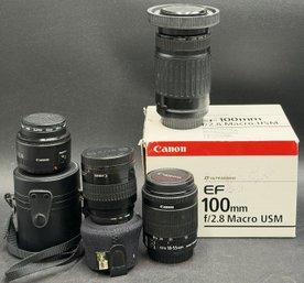 Canon EF 100mm Macro USM & 3 Additional Cannon Lenses - (B548)(B1C)