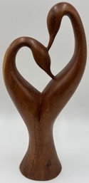 Roman Suar Wood Swan Sculpture Handcrafted - (o)