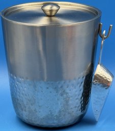 Hammered Metal Ice Bucket With Scoop - (S3)