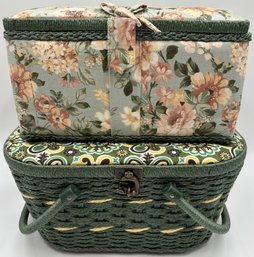 2 Padded Sewing Baskets - (O)