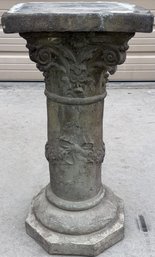 Cast Stone Pedestal With A Corinthian-style Column And Ornate Base Decoration - (B66)(G)