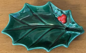 Vintage Lefton Holly Berry Dish - (s5)