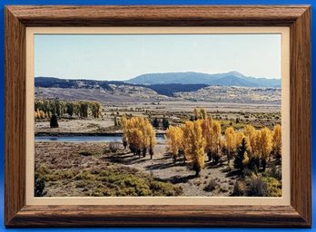 Wood Framed Fall Colors Along The Buffalo Fork Photograph Print - (S1)