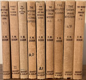 9 Vintage Hardy Books Mystery Stories Series By Franklin W. Dixon Circa 1940s (B41)(BT2)