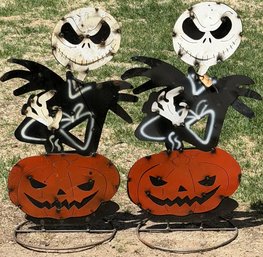 Lot Of 2 - Halloween Metal Yard Decorations - (B79)(G)