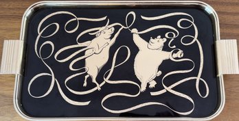MCM Brass 'Bear And Bull' Stock Market Serving Tray (K69.K5)