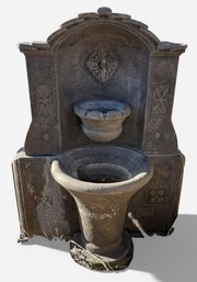 Ornate Mascaron Wall Cast Stone Concrete Outdoor Water Fountain- (J36)(BY)