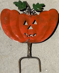 Halloween Metal Pumpkin Yard Stake - (B108)