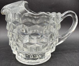 Fostoria American Modern Cubist Glass Pitcher With Ice Lip (M18.K5)