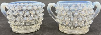 Vintage Hobnail Creamer & Sugar (K110.P5)