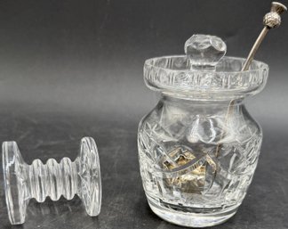 Vintage Signed Crystal Waterford Lidded Sugar Bowl & Knife Rest (K172.DC)