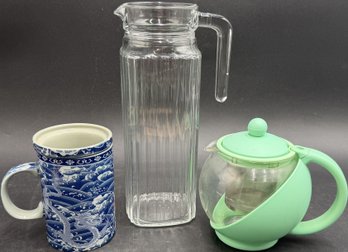 Skinny Glass Pitcher With Cups For Making Tea (K178.K8)