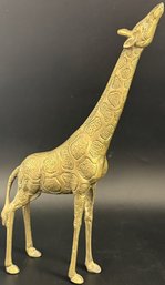 Vintage Mid-century Brass Giraffe Sculpture - (B59)(FRH)