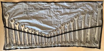 22 Piece SAE & Metric Combination Wrench Set - (G1)