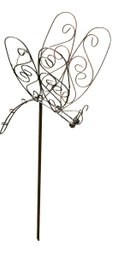 Rustic Metal Butterfly Garden Stake - (B216)(G)
