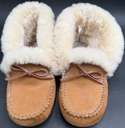Wool Lined Leather Slippers (K304.B1C)
