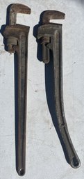 2 Large Pipe Wrenches - (SA2)