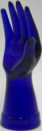Vintage Cobalt Blue Pressed Glass Hand Figurine - (B87)(DRS2)