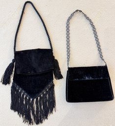 Vintage Black Brushed Velvet Purses (K325.B1C)
