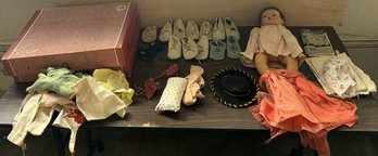 Vintage 1950s Baby Doll Wardrobe And Trunk Set - (z21)(G)