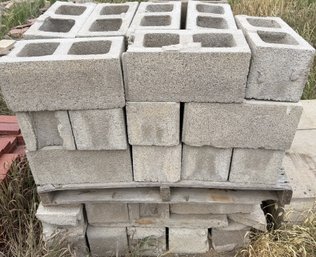 Lot Of 46  - Cinder Blocks - Concrete Masonry Units - (B82)(OS)