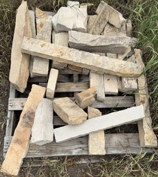 Over 20 Stack Of Natural Flagstone And Chopped Limestone Blocks - (B92)(OS)