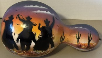 Vintage Hand-painted Dried Decorative Gourd - (Z10)(B3)