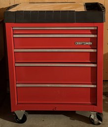 Craftsman Five Drawer Mobile Rolling Tool Box Storage Chest Cabinet With Contents- (B486) (G)