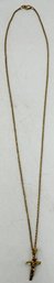 14kt Gold Cross On 14kt Gold Chain #1 - (BR1)