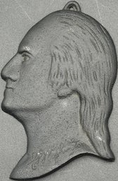 George Washington Silhouette Portrait Hanging Cast Iron Wall Plaque Decor-(B577) (DR)