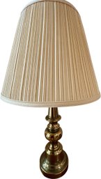 Heavy Brass Table Lamp With Pleated Shade (M18.FR)