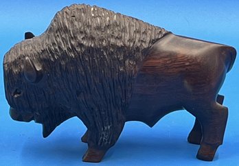 Wood Carved Buffalo - (S2)